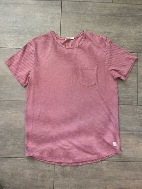 MARINE LAYER MENS CREWNECK STRIPED TSHIRT with pocket medium